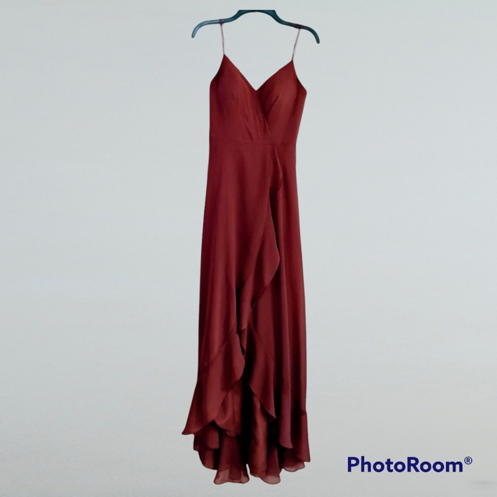🔥SALE🔥 Sorella Vita Dusty Mauve Prom Dress Maxi Hi Low Evening Long Gown sz.8 - Picture 5 of 16